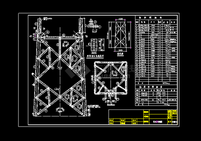 某50米通信塔结构cad施工设计图